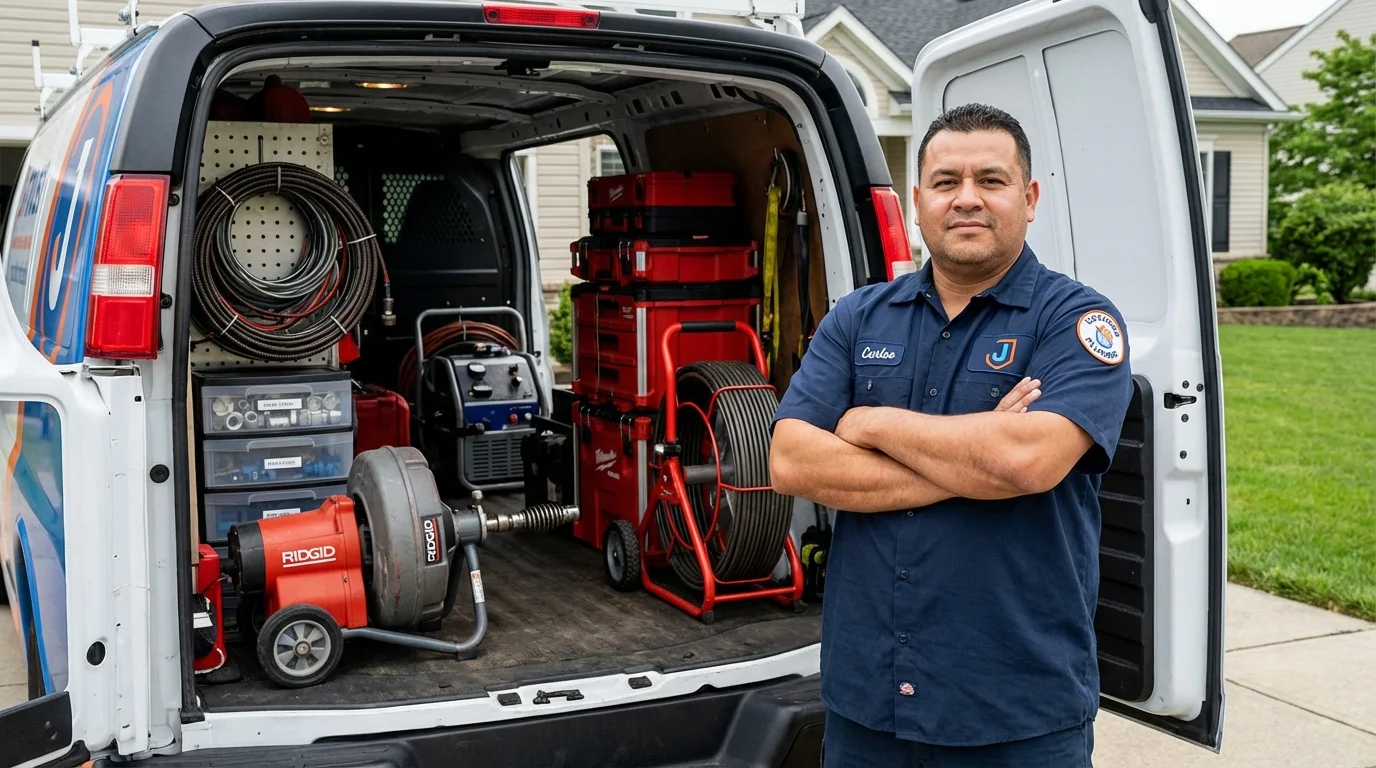 Professional drain cleaning equipment and Johns Plumbing LLC plumber in Brandon